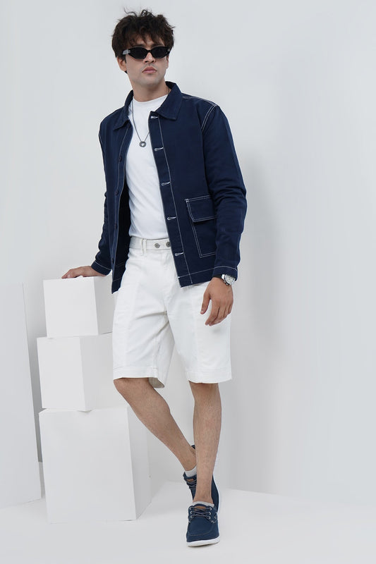 BOOHOO Contrast Top Stitch Jacket