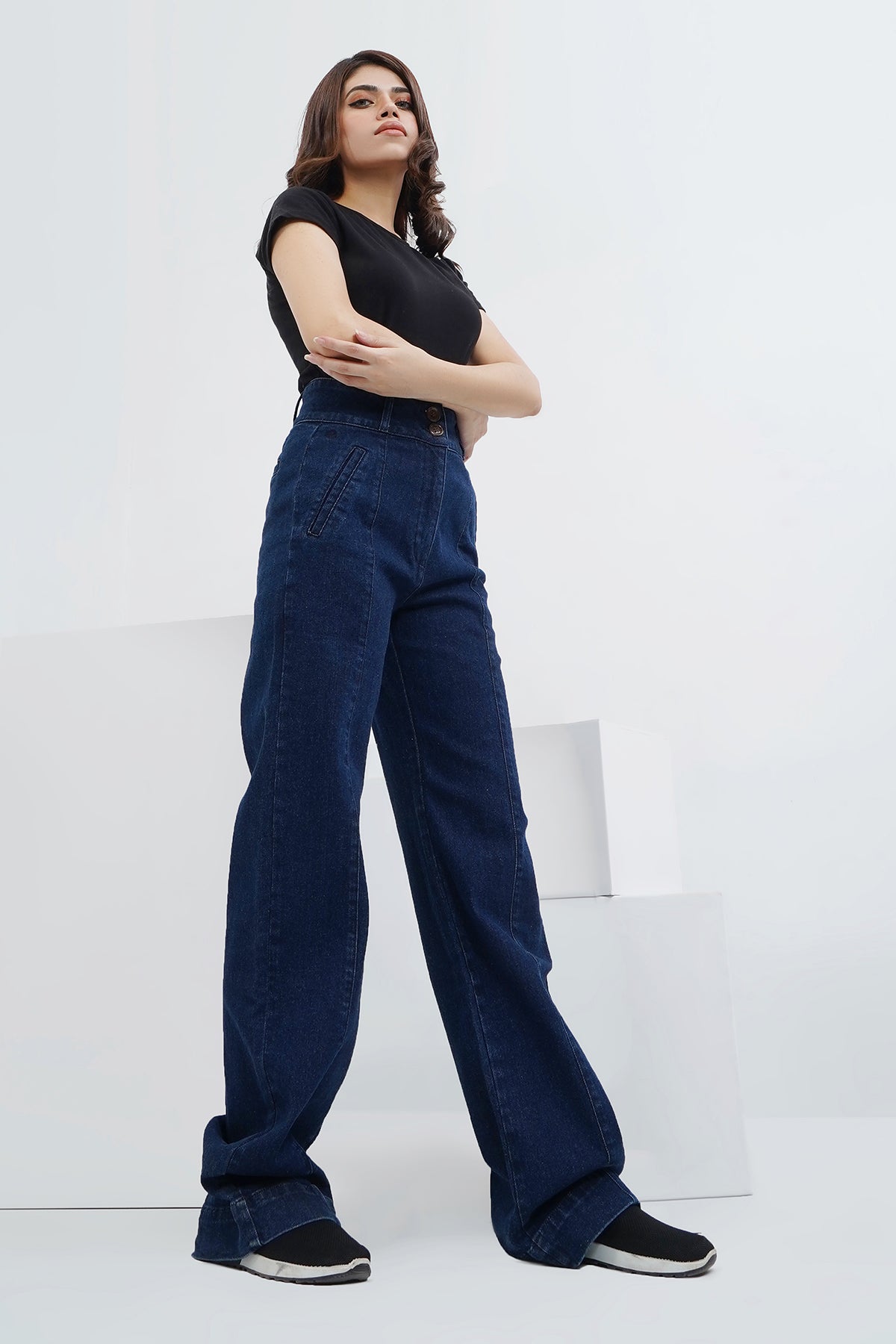 Flared Denim Pants