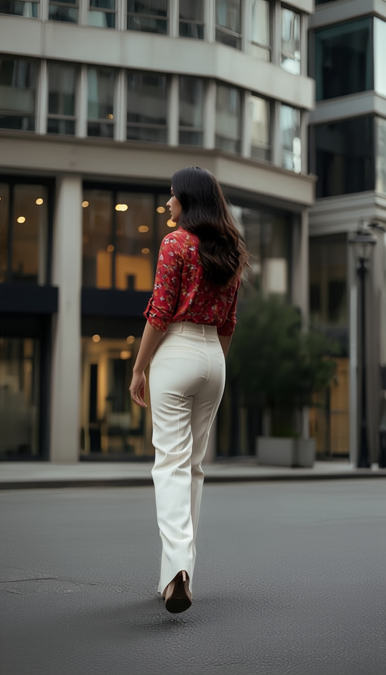 Crimson Bloom - Casual Shirt