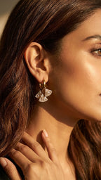Golden Radiance Fan Earrings