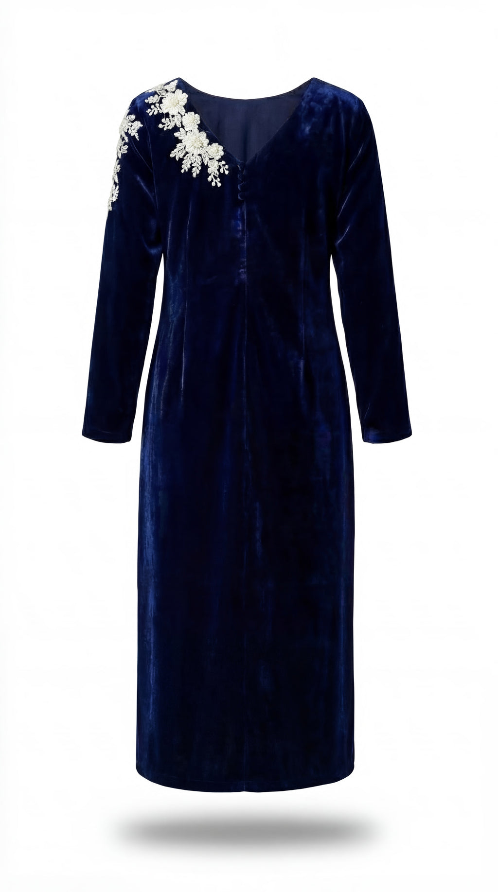 Elegant festive outfit for women in navy blue, luxury evening and celebration wear