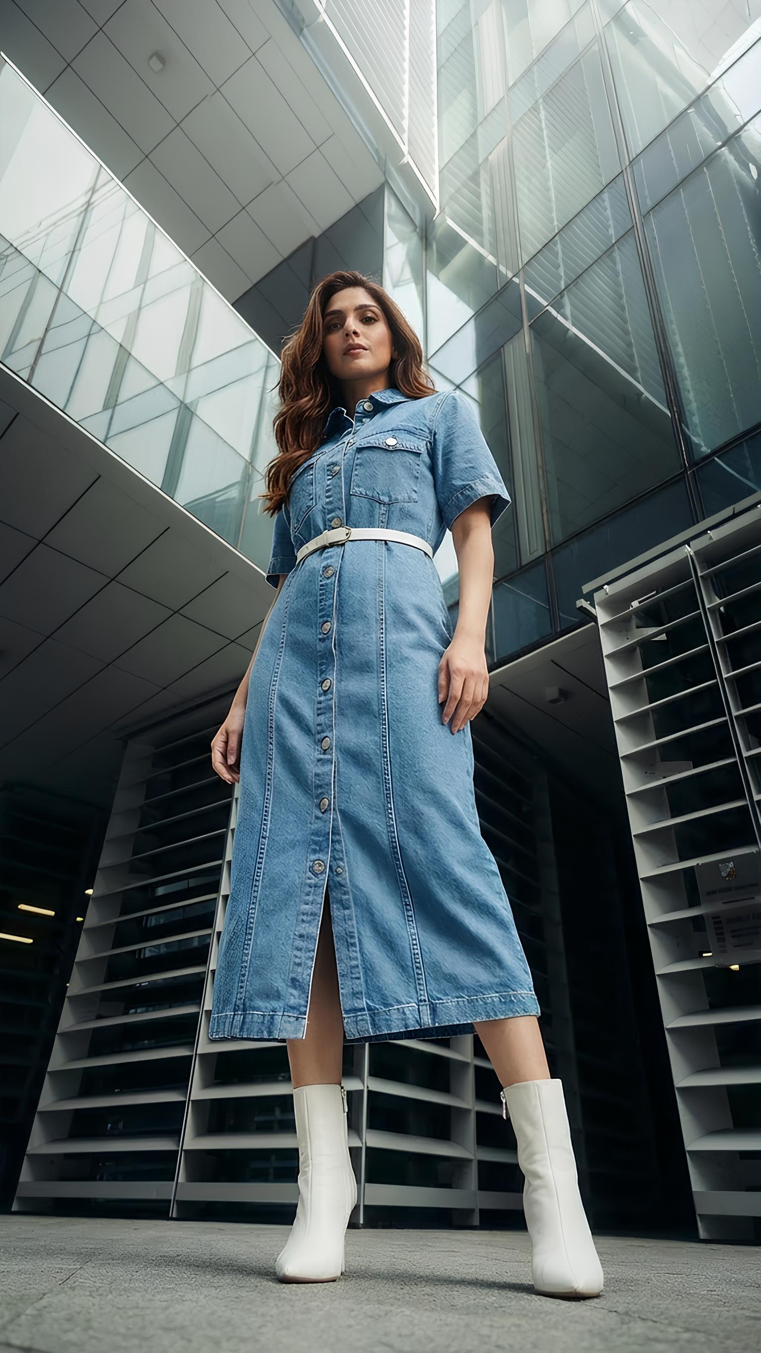 Denim Long Dress