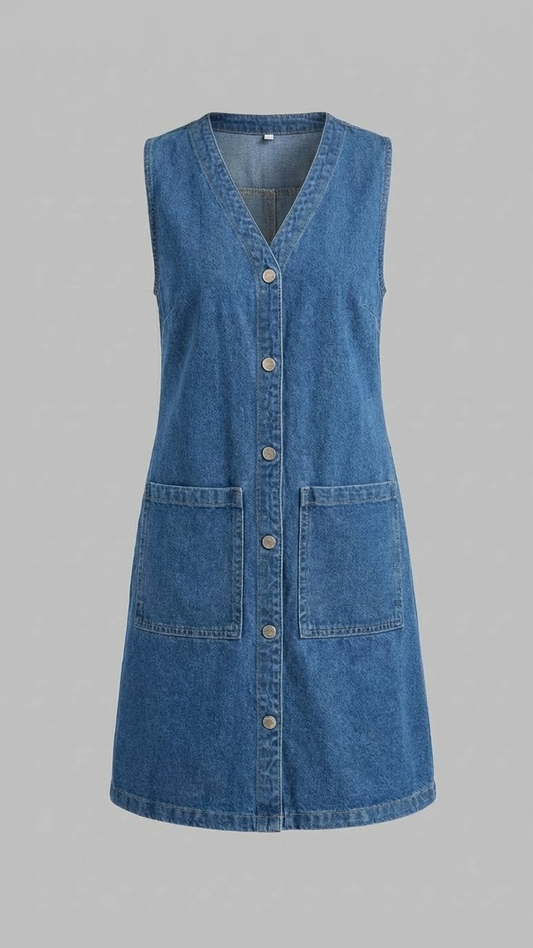 Sleeveless Denim Dress