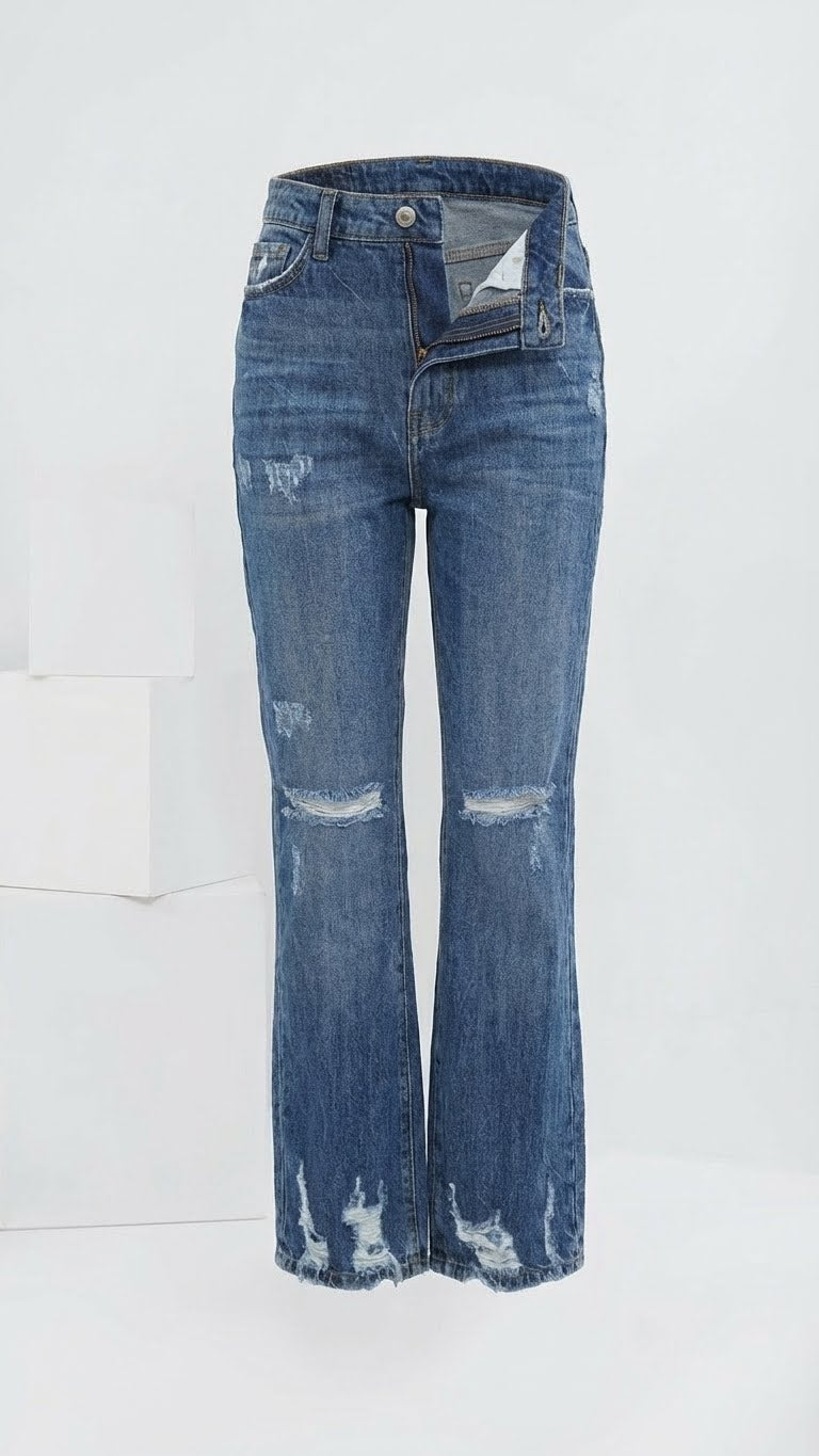 Denim Distress Pant