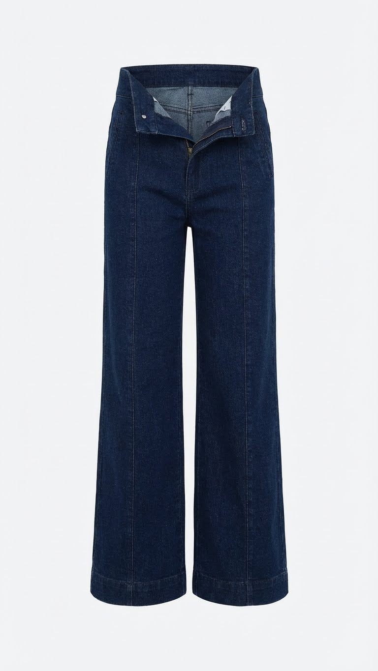 Flared Denim Pants