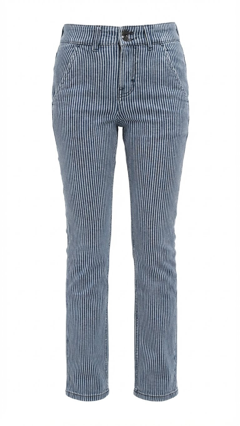 Striped Denim Pants