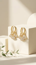 Golden Radiance Fan Earrings