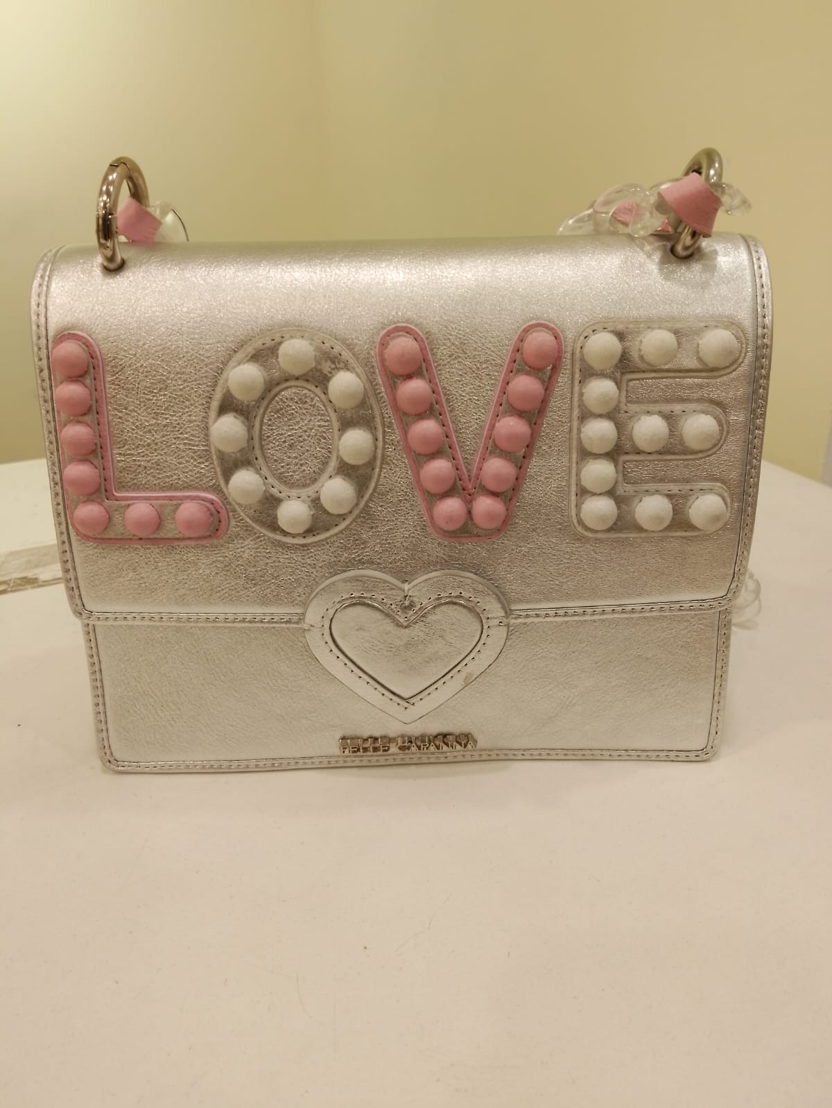 PELLE CAPANNA - Silver LOVE Handbag