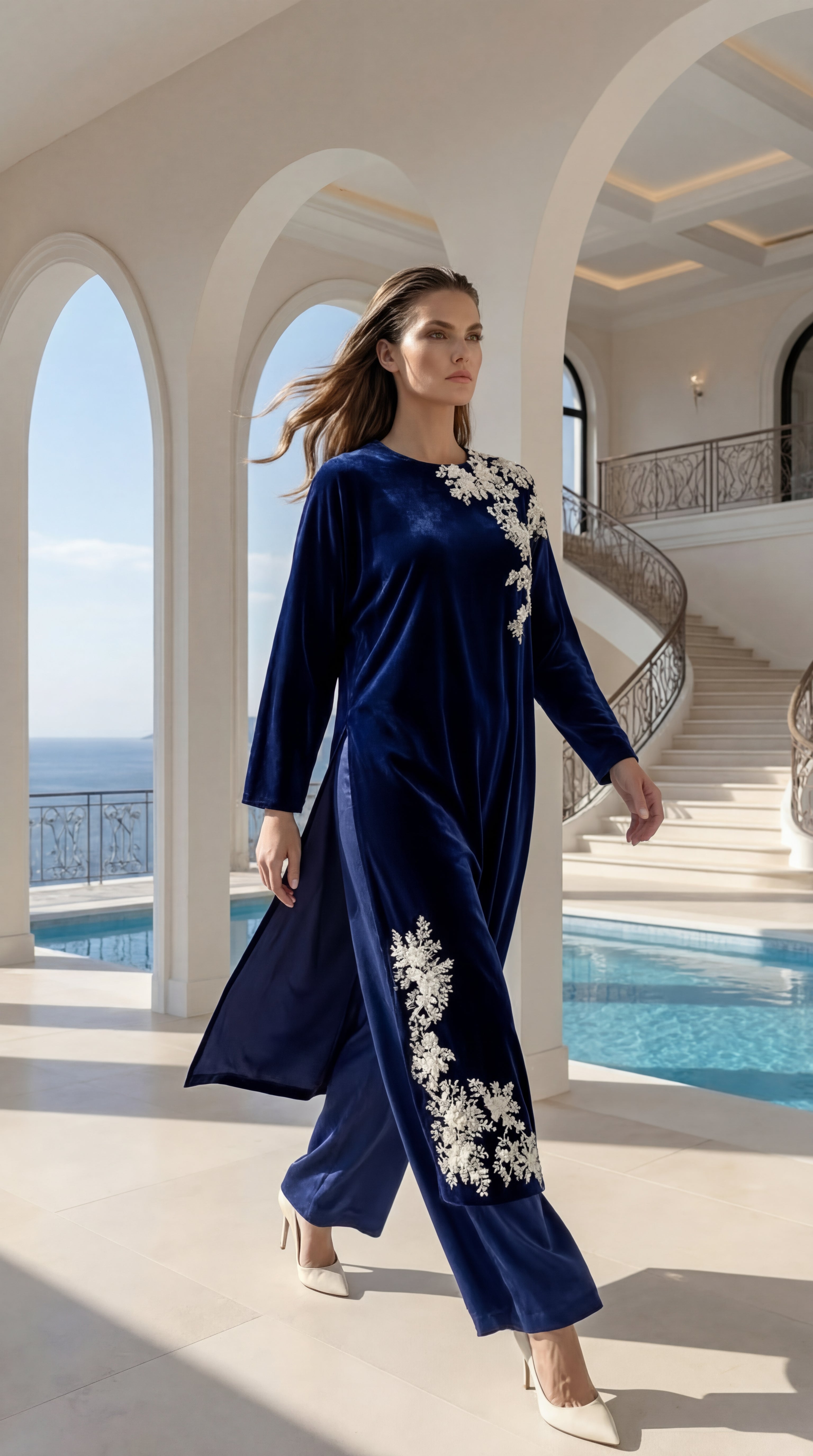 Festive season designer dress for women with embroidered accents and graceful fit