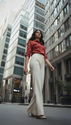 Crimson Bloom - Casual Shirt