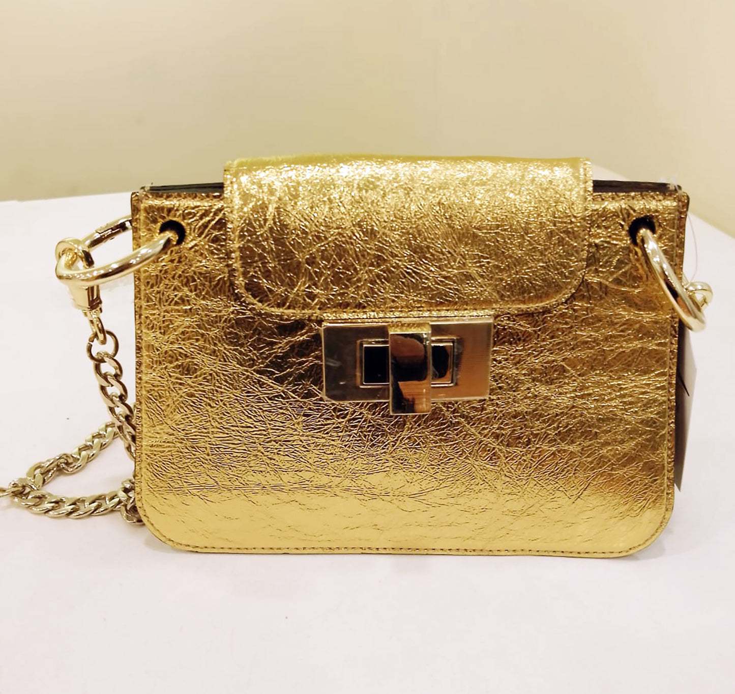 PELLE CAPANNA - Metalic Gold Leather Mini Bag