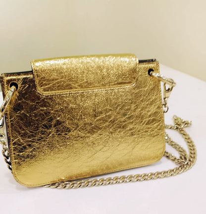 PELLE CAPANNA - Metalic Gold Leather Mini Bag