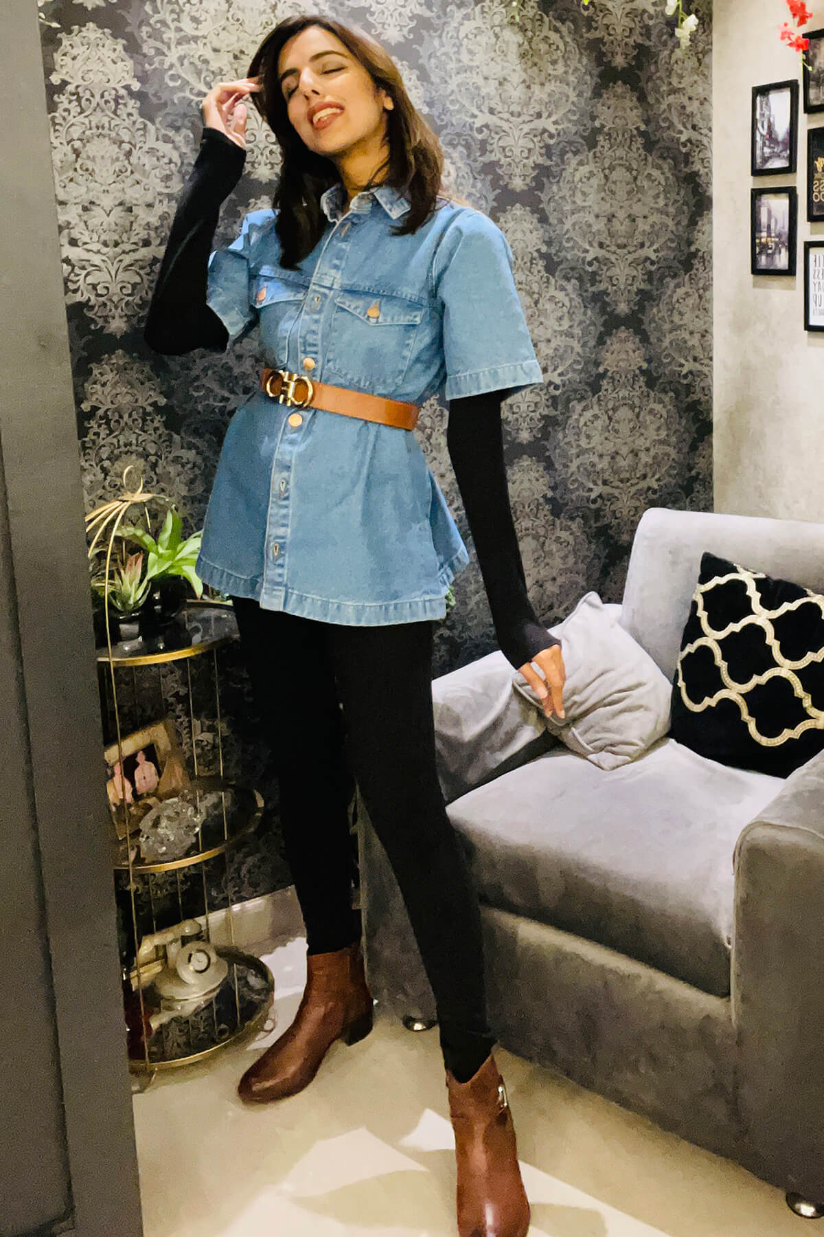 ENVII Half Sleeve Denim Top