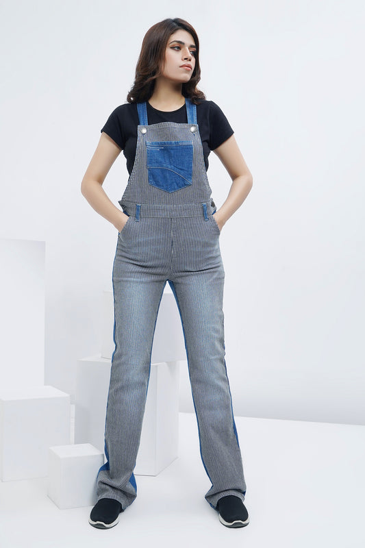 Dual Fabric Two Tone Dungaree