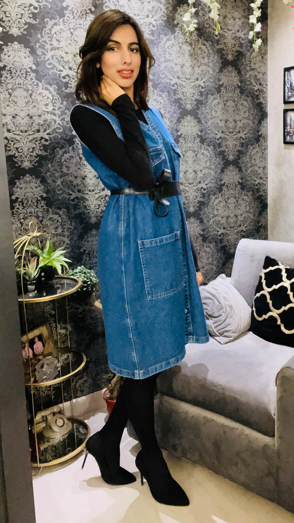 Sleeveless Denim Dress