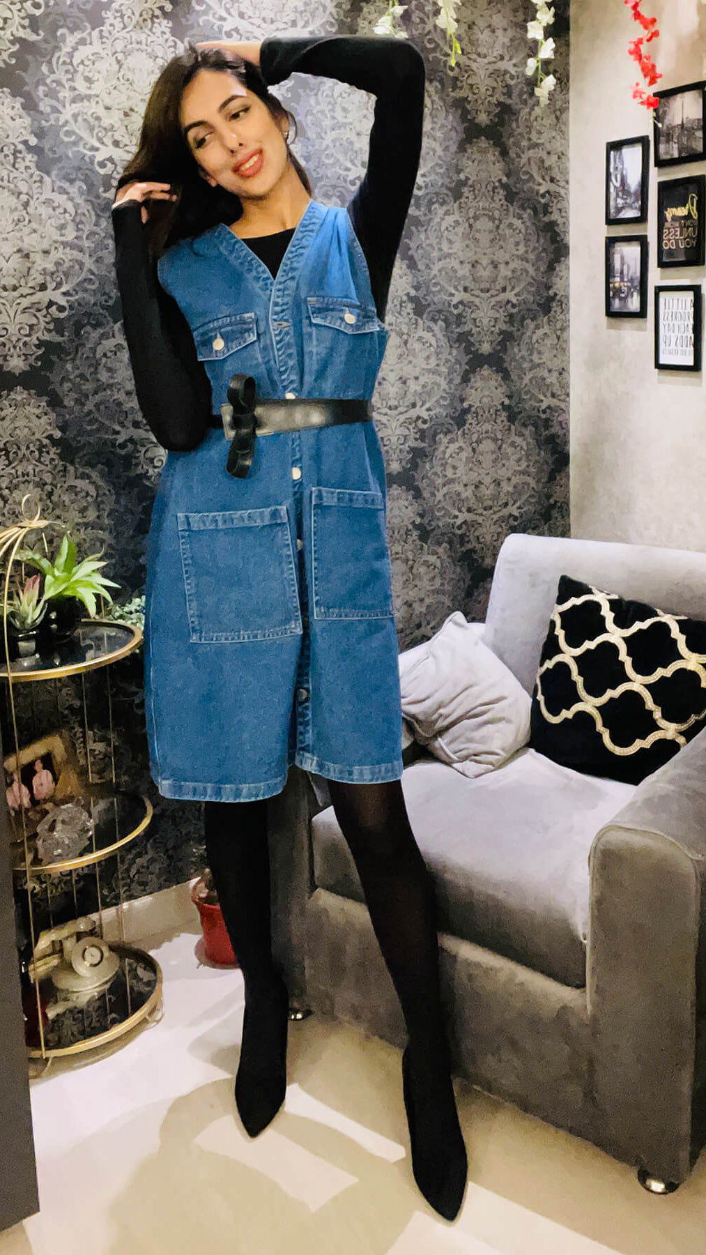 Sleeveless Denim Dress
