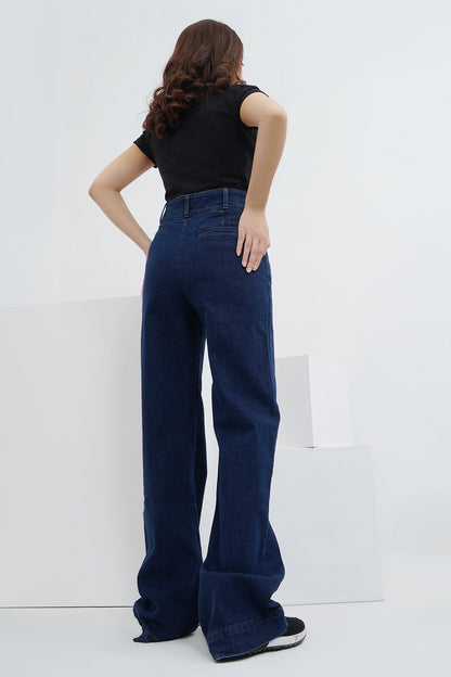 Flared Denim Pants