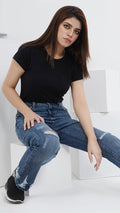 Denim Distress Pant
