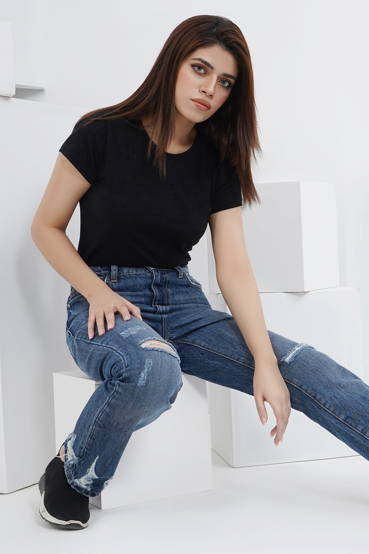 Denim Distress Pant