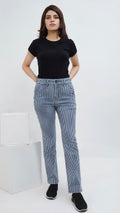 Striped Denim Pants