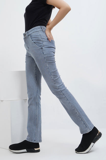 Striped Denim Pants